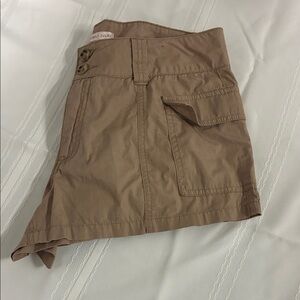 Tan Shorts with Button Accents